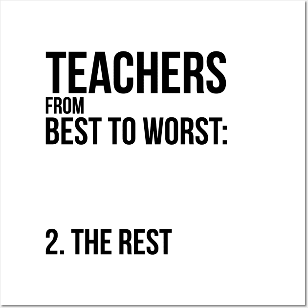 Teachers From Best To Worst English Teacher Wall Art by dgray95